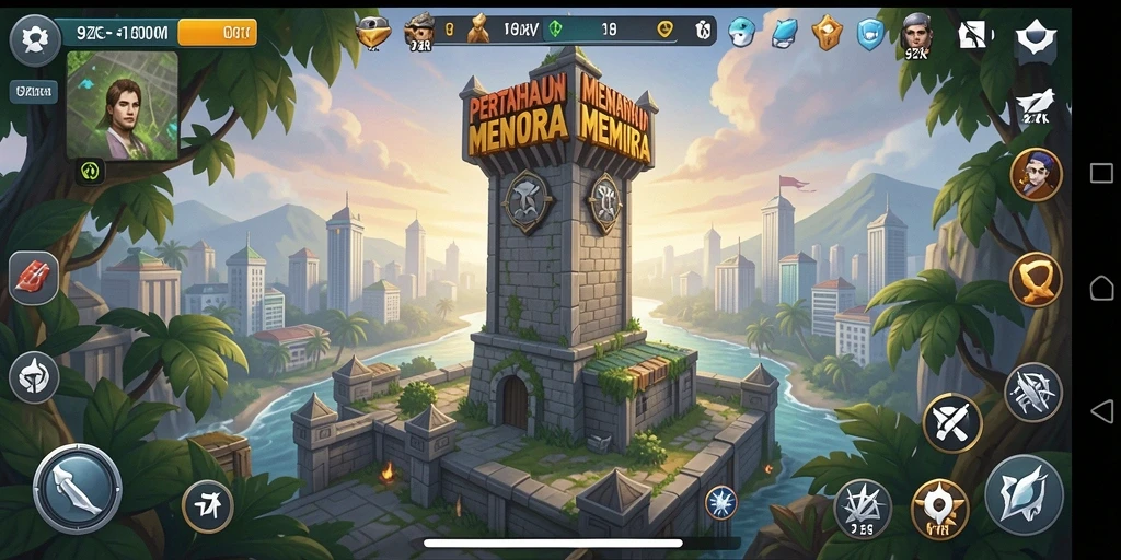 Tampilan gameplay 9ZK yang penuh aksi dan strategi Tower Defense.