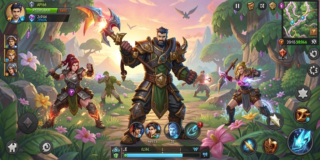 Tangkapan layar gameplay seru dari API66, menampilkan pertempuran epik.