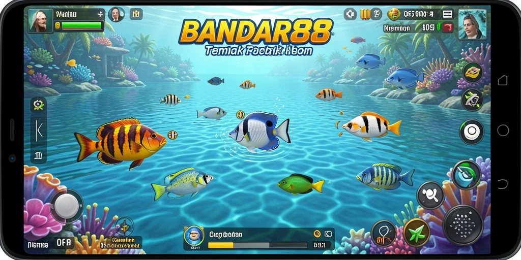 Tampilan animasi seru dalam gameplay Tembak Ikan.