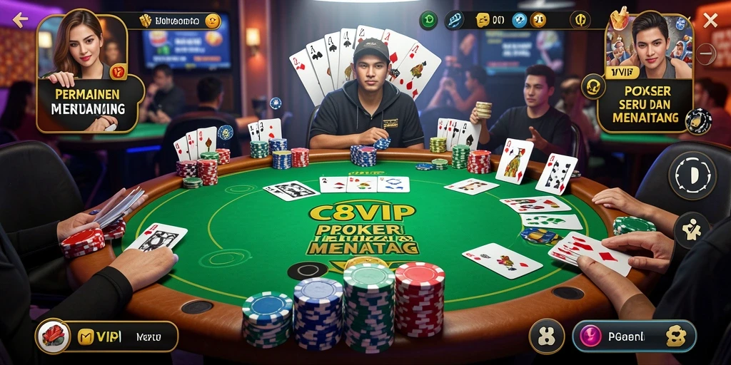 Tampilan menarik dari permainan Poker di C8VIP yang mendebarkan.