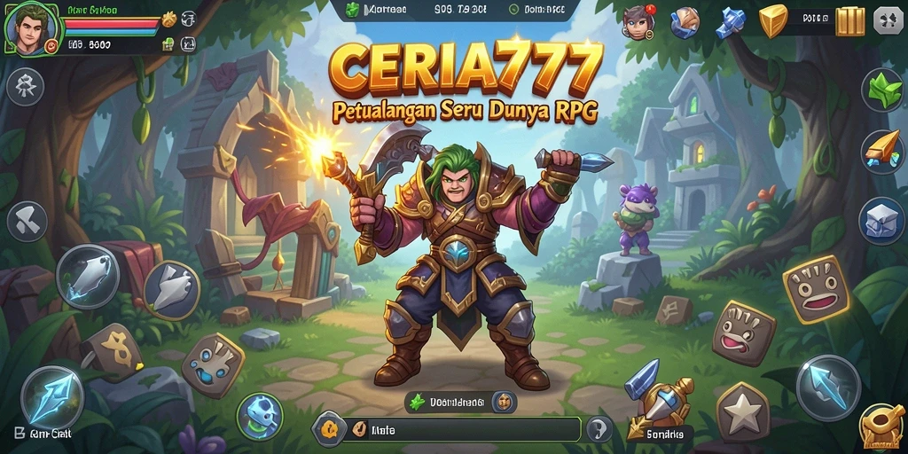 Screenshot CERIA777 menampilkan aksi seru dalam pertarungan RPG yang mendebarkan.