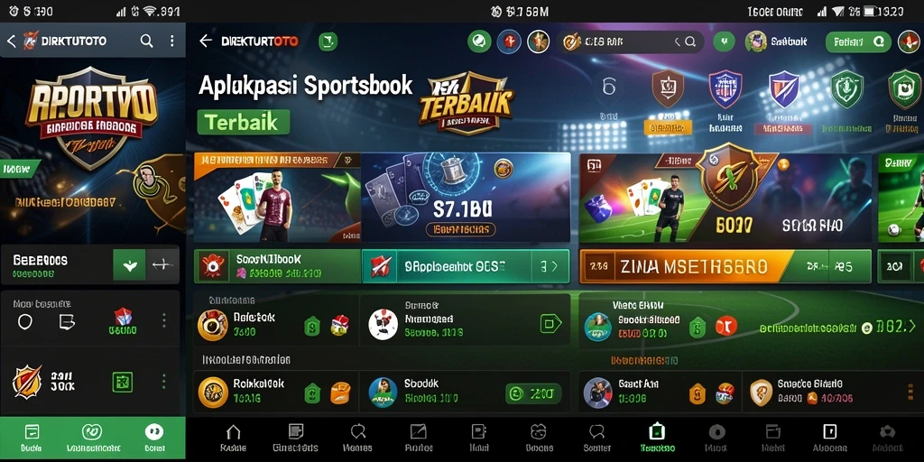 Tampilan menarik dari aplikasi SPORTSBOOK DIREKTURTOTO dengan berbagai taruhan.