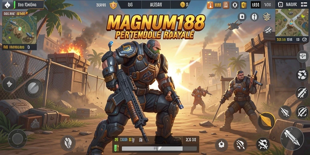 Gameplay MAGNUM188 yang mendebarkan dalam pertarungan Battle Royale.