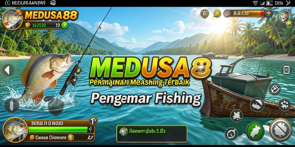 Tampilan gameplay <strong>MEDUSA88</strong> yang seru dan menantang saat memancing ikan.