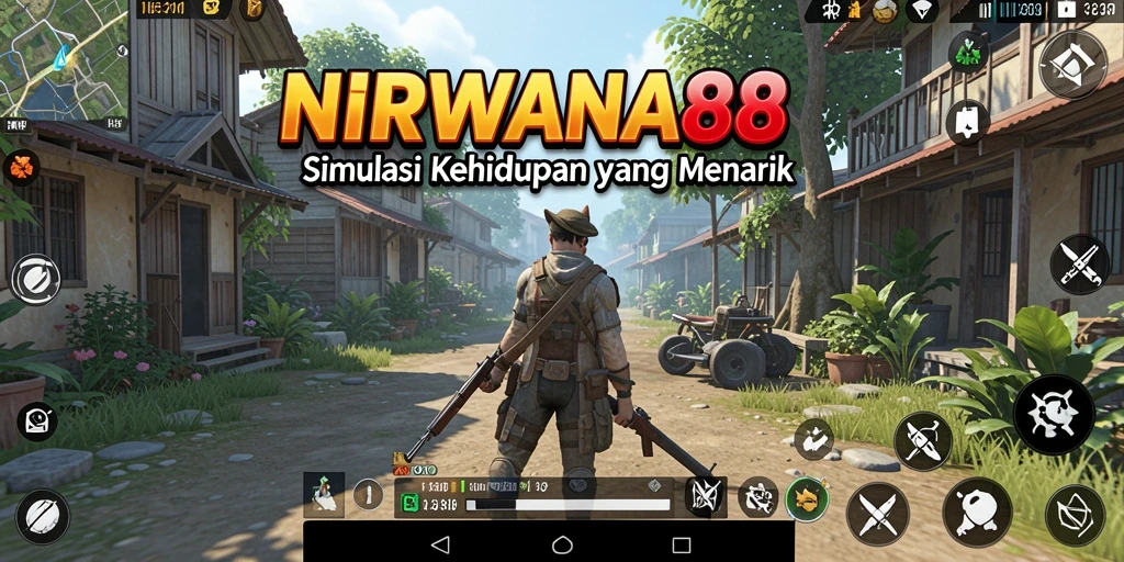 Screenshot utama dari gameplay menarik NIRWANA88 menampilkan berbagai aktivitas simulasi.