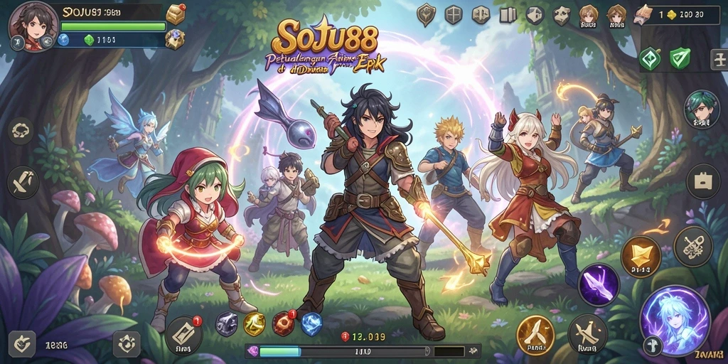 Tangkapan layar gameplay SOJU88 dengan karakter Anime yang dinamis.