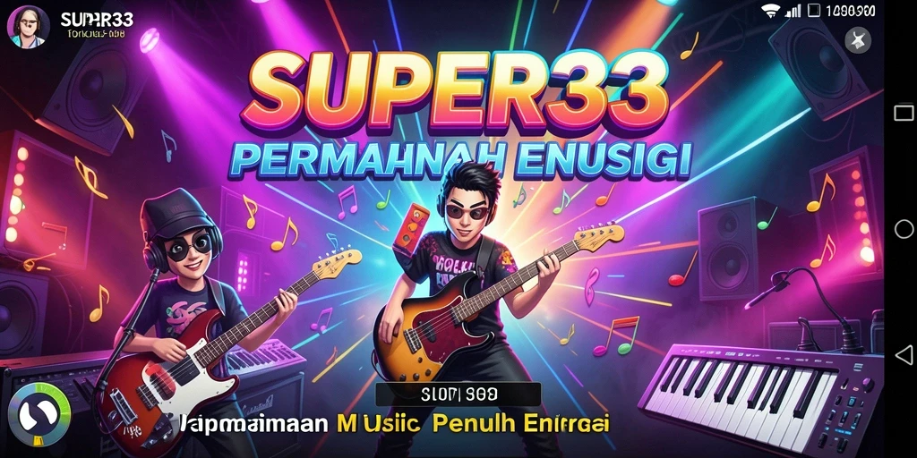 Tangkapan layar dari gameplay SUPER33 yang menampilkan serunya permainan musik.