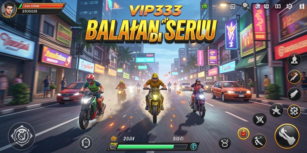 Tampilan seru gameplay balapan dalam VIP333 yang menegangkan.